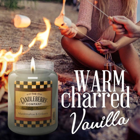 Candleberry Candles, Strong Fragrances for Home, Hand Poured in The USA, Highly Scented Large Jar 26 oz (Marshmallow
