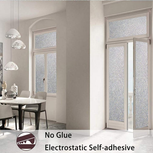 Finnez Frosted Glass Window Privacy Film - Electrostatic Privacy Protection Stickers for Home Living Room