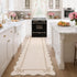 GarveeHome Scalloped Bow Rug for Living Room, Solid Beige Rug for Dorm,