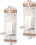 SUJUN Disdressed Starfish Wall Candle Sconces (Set of 2) - Beach Decor, Ocean