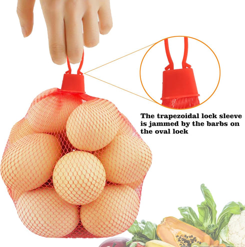 Dupiulk 20 Inch Packaging (100Pcs-Red) Reusable Mesh Produce Bags, Seafood Boil Bags for Crab Clam Shrimp Cooking