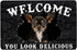 You Look Delicious Door Mat, 16x24 Inch, Non-Slip Rubber Welcome Doormat for Indoor Outdoor Entrance Floor