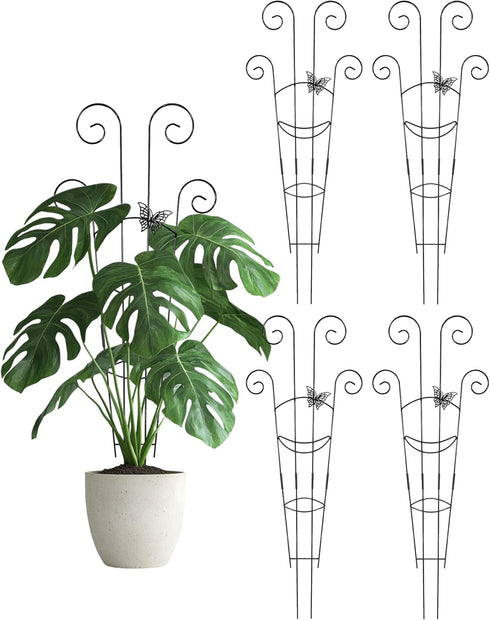 Whtawtaw Metal Butterfly Trellis for Climbing Plants Indoor, 4 Pack 30 Inch Taller