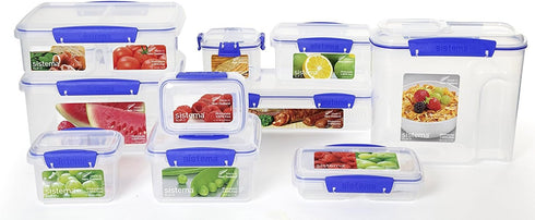 Sistema KLIP IT Split Food Storage Container, Small, 11.8 oz./0.3 L, Clear/Blue