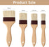 Boao 4 Pieces Pastry Brushes Baking Basting Brush with Natural Bristle BBQ Oil Brush Wooden Handle Food Brush for Cooking Butter Egg Kitchen Brush Culinary Utensil(1 Inch, 1.5 Inch, 2 Inch, 3 Inch)