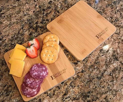 Small Mini All Natural Bamboo Cutting Board, Great for Apartments, RVs, Camping, 2 Pack