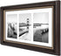Space Art Deco 7x14 Collage Picture Frame with 3 Openings for Three 4x6 Photos or 7x14 Prints, Dark Brown/Ornate Gold