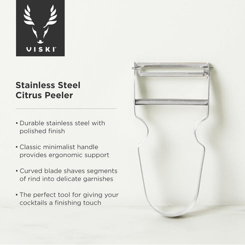 Viski Citrus Peeler Tool - Fruit Peeler for Cocktails, Professional Grade Bartender Tools