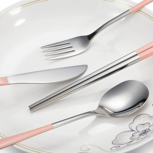 Travel cutlery set, 18/8 stainless steel cutlery, Reusable utensils set with case, Portable Silverware Lunch Box for Camping and Office by inkuleer