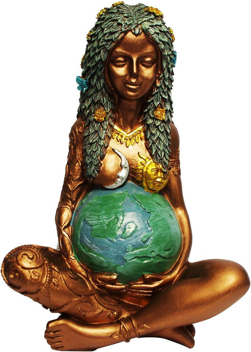 Mother Earth Statue, Fertility Nature Gaia Goddess Statue for Wiccan Altar Table Supplies