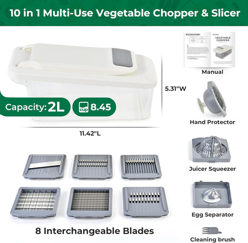 Slicer,6 Essentials(10 1, SUSTEAS Vegetable Chopper Mandoline Blade Pro Food Chopper, Onion Potato Dicer, Veggie Cutter