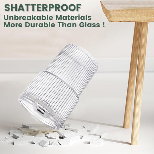 HIGIINC 4 16 OZ Set,Clear Iced Coffee Cups With Lids and Straws Pcs, Unbreakable Glasses Drinking Plastic Cups Reusable