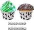100 Pcs Cow Print Cupcake Liners Case, Waterproof and Greaseproof Cow Baking Cups for High Temperature, Black/White