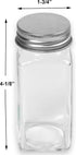 4 12 Pack Simple Houseware Spice Jars Ounce Square Glass Bottles with Shaker Lids, Funnel and Labels for Seasoning