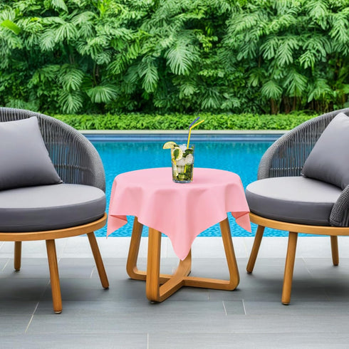 24x24 inch, NEWISHER Pink Square Tablecloth Heavy Duty Polyester Fabric Table Cloth, Washable Solid Reusable Table