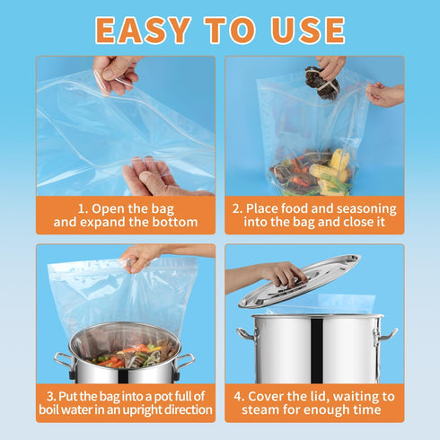 5 Pack 17.7 15.7 Inch Seafood Boil Bags Large Cooking Bag Seasoning Storage Bag for Crab Fish Crawfish, x