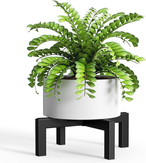 3.6 bussdis Plant Stand Holder Single Plant Riser For Indoor Outdoor Flower Pot Stand Tall IN Metal Black