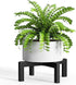 3.6 bussdis Plant Stand Holder Single Plant Riser For Indoor Outdoor Flower Pot Stand Tall IN Metal Black