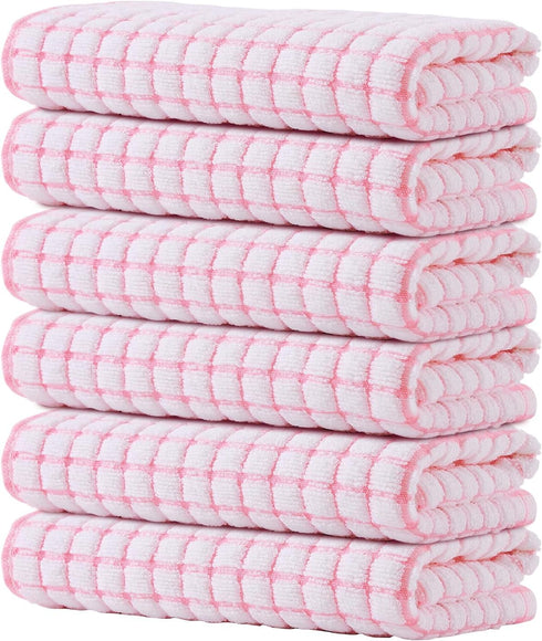 Kitinjoy Cotton 6 Pack Terry Kitchen Towels, 16 x 25 Inches Super