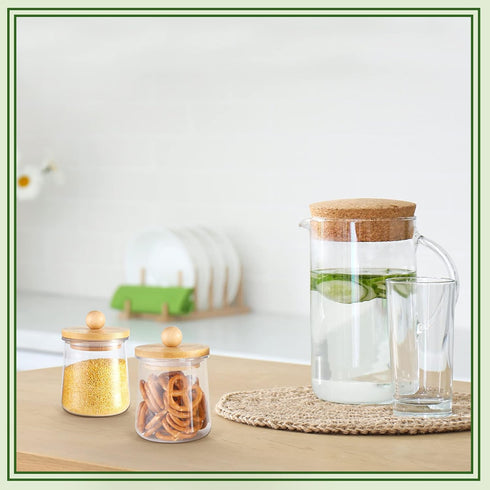 12 2. 64 1. 97 Inch Tessco for you Tessco Pcs Yogurt Jar Lids Bamboo Wood with Silicone Sealing Rings Lids Compatible