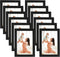 CRUGLA 4x6 Magnetic Picture Frames - 12 Packs, Black Photo Frame Set for Refrigerator