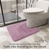 Yimobra Memory Foam Toilet Bath Mat U-Shaped - 24 X 20 Inches, Soft Non-Slip Rug, Mauve