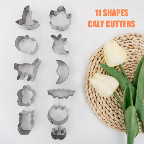 Halloween Polymer Clay Cutters - 11 Shapes for Christmas Jewelry, Pumpkin and Ghost Designs