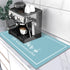 Dish Drying Mat, 12"x20" Absorbent Coffee Bar Mat with Coffee Cup Pattern for Kitchen Counter, Coffee Maker, Dining Room