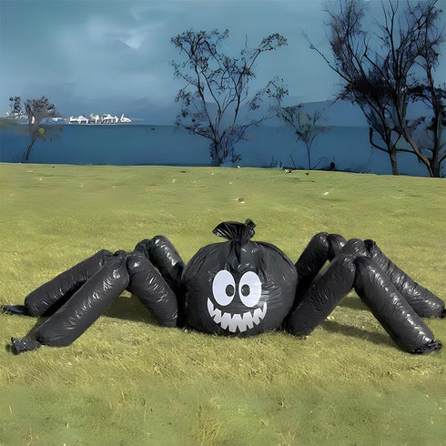 Spooktacular Spider Lawn Bag Decor (Pack of 32) - 30" x 70" - Giant Black & White Bag for Halloween