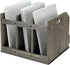 MyGift Vintage Gray Solid Wood Magazine Holder with 3 Compartments, Office Home Document Organizer