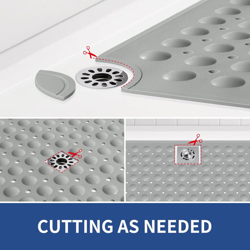 47"x 32", OTHWAY Extra Large Shower Mat TPE Non Slip Shower Mat for Shower Stall, Inside Walk in Shower Mats with Drain