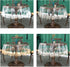 60 inch, Jeloris Plastic Clear Round Tablecloth Vinyl PVC Waterproof Tablecloth Embroidered Lace Edge Transparent Table