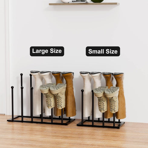 pickpiff Free Standing Shoe Racks - Black Metal Boot Rack for Dorm Room, Closet, Entryway, Fits 6 Pairs