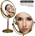 Leyden Antique Brass Makeup Mirror - 3X Magnifying Vanity Mirror, Double Side 7.8 Inch for Bathroom