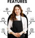 Unisex Bib Aprons - 100% Polyester Chef Apron with Extra Long Ties, Cooking Apron for Men Women