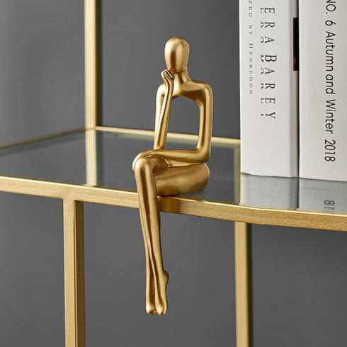 XINXUAN 3 Set Gold Statue Home Decor - Modern Bookshelf & Desk Decor - Piece