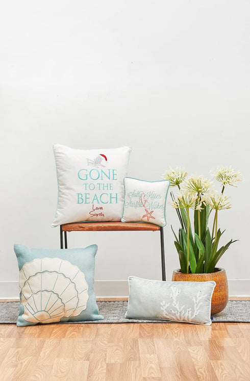 18" 18" C&F Home Christmas Gone to The Beach Love Santa Cotton Blend Accent Throw Pillow x Xmas Festive Winter Holiday