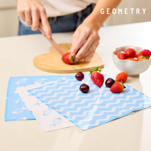 Summer Summer 6 Pack GEOMETRY Dishcloth Spring & Collection Quick-Dry, Ultra-Absorbent, Reusable Microfiber Kitchen