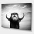 Monochrome Portrait of a Spanish Bull Farmhouse Canvas Wall Art, 12x8, Black