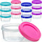 DecorRack 12 Pack 8 Oz Plastic Food Storage Containers with Screw Lids, Reusable Stackable Jars for Snacks, Art and