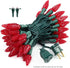 C5 100 33ft 120V Set Brizled Upgraded Faceted LED Red Christmas Lights, LED Christmas tree Lights, UL Certified