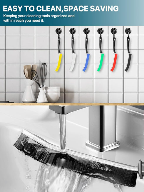 Premium 6Pcs Colorful Hard Bristle Cleaning Brushes - Multifunctional Tools for Narrow Spaces, Suitable for Bathroom