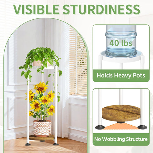 2 KMOTASUO Tier White Plant Stand Indoor for Large Tall Heavy Duty Planter, Multiple Sturdy Metal Flower Corner Rack
