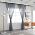 SpaceDresser Sheer Voile Window Treatment - Rod Pocket Curtain Panels for Kitchen, Bedroom, Living Room, Grey, 52 W x