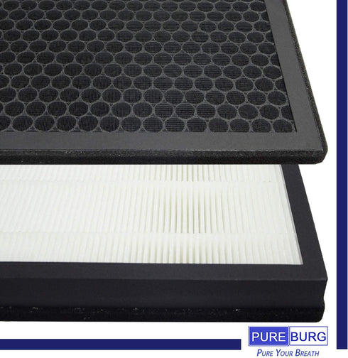 PUREBURG Replacement Filter Set for Alexapure Breeze 3049 AP-B102 Air Purifier, H13 HEPA & Activated Carbon