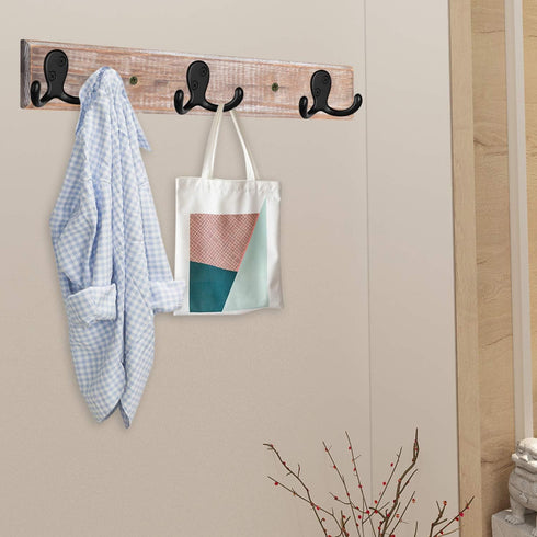 IBosins 10 Pack Heavy Duty Double Prong Coat Hooks, Wall Mounted with 20 Screws, Utility Hooks for Coat, Scarf, Bag,