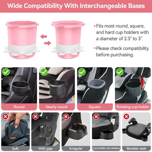 Car Seat Snack Tray: Travel Tray for Kids Carseat Cup Holder with Food Trays, Stroller Snacks Plate for Toddlers, Kid