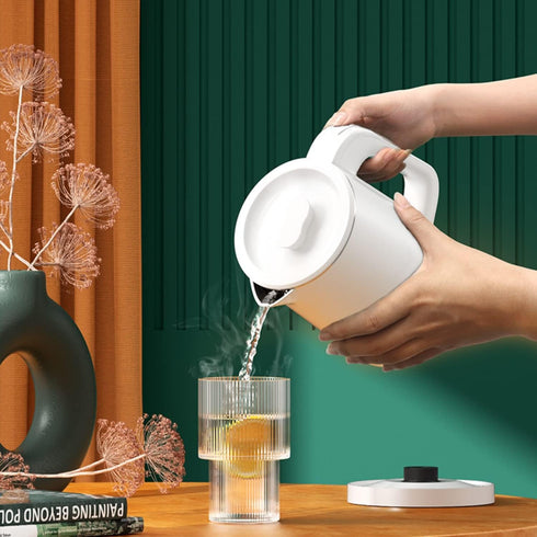 Small Electric Tea Kettle, 0.8L Stainless Steel Portable Mini Hot Water Boiler with Auto Shut-Off & Boil Dry