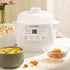 TAYAMA 1 Qt. White Mini Ceramic Stew Cooker - Pre-Settings and Built-In Timer, Small