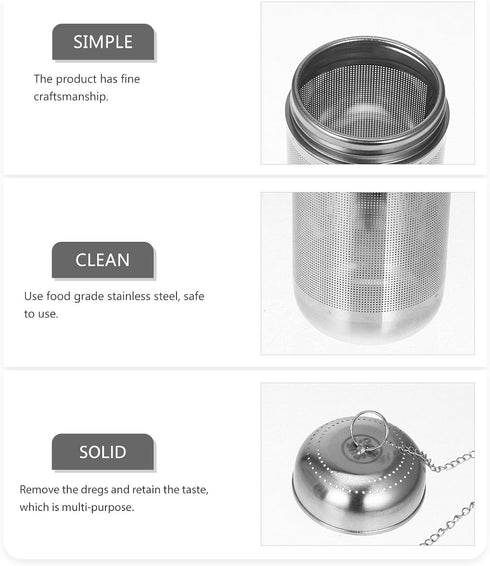 PRETYZOOM Stainless Steel Tea Infuser, Portable Mesh Strainer Ball with Chain Hook for Loose Tea and Seasoning